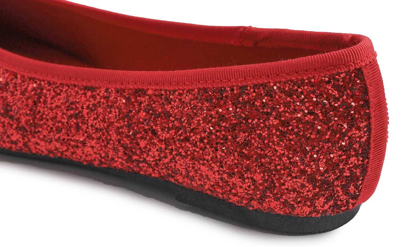 Feversole Women's Sparkle Memory Foam Cushioned Colorful Shiny Ballet Flats Glitter