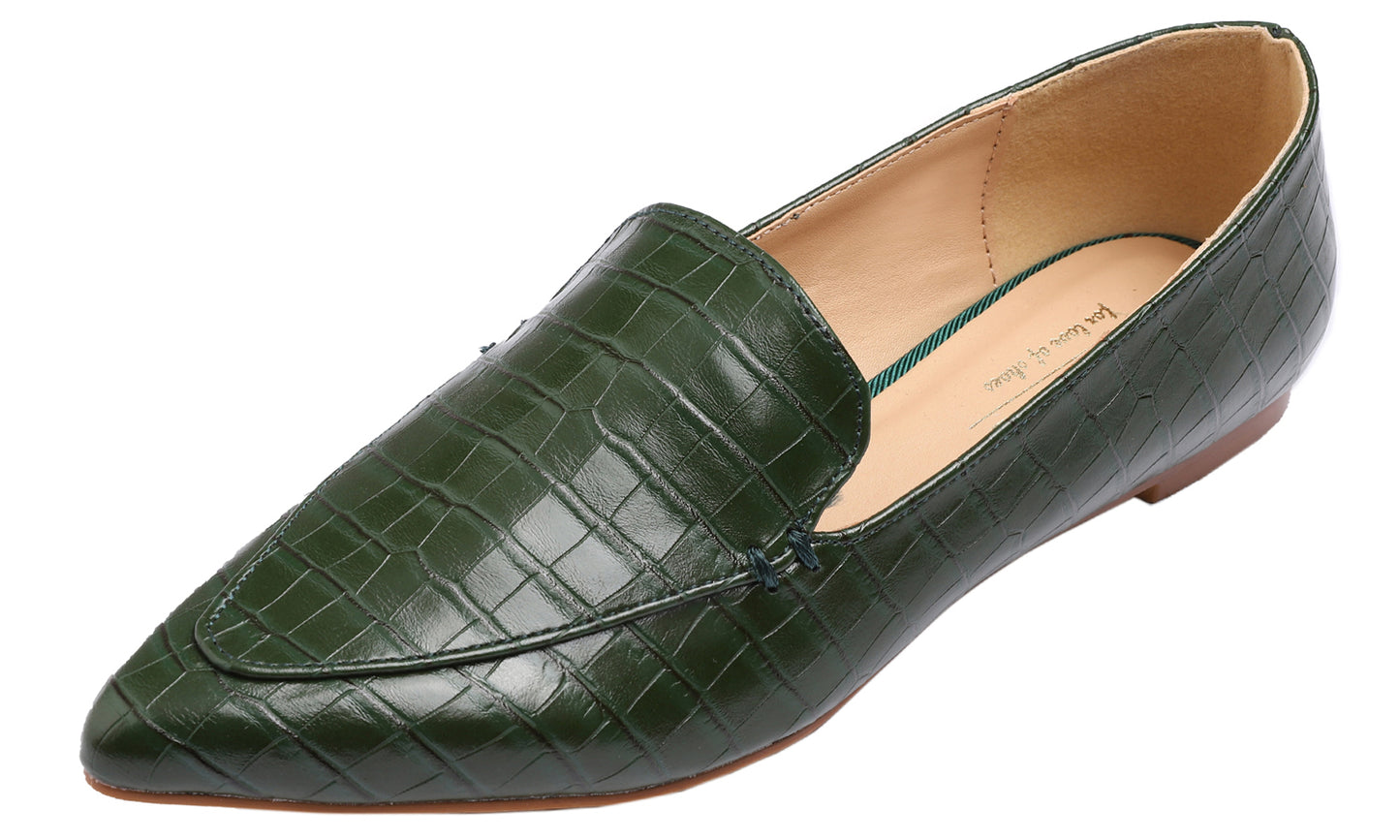 Feversole Women's Loafer Flat Pointed Fashion Slip On Comfort Driving Office Shoes