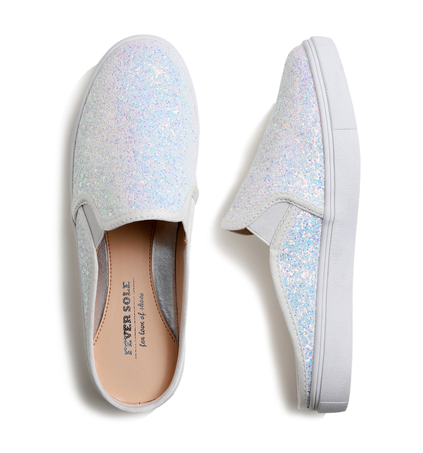 Feversole Women's Sport Mules Slip On Loafers Fashion Backless Sneakers Glitter