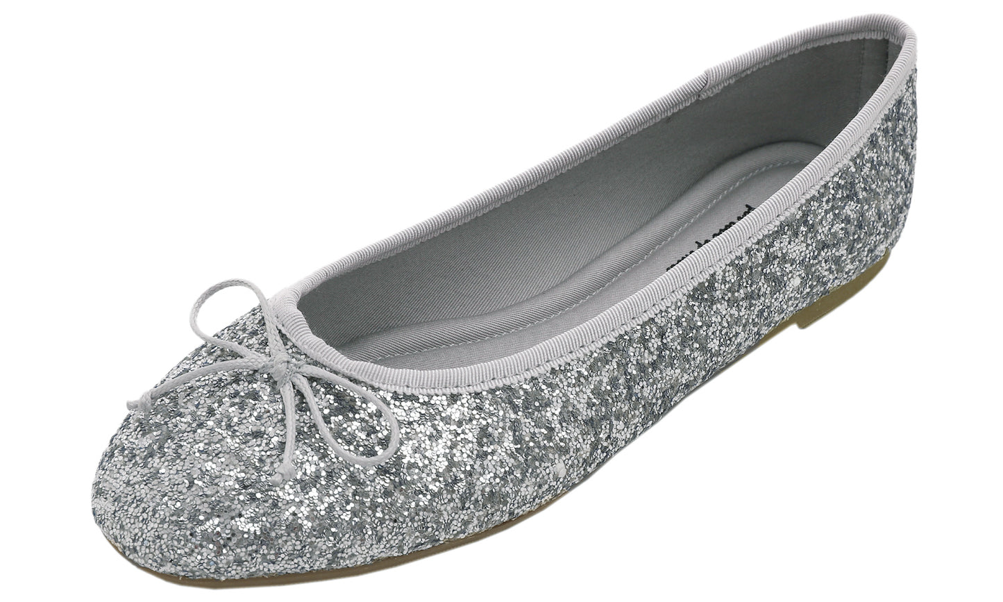 Feversole Women's Sparkle Memory Foam Cushioned Colorful Shiny Ballet Flats Glitter