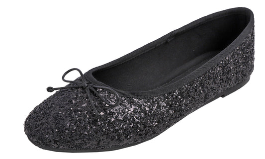 Feversole Women's Sparkle Memory Foam Cushioned Colorful Shiny Ballet Flats Glitter