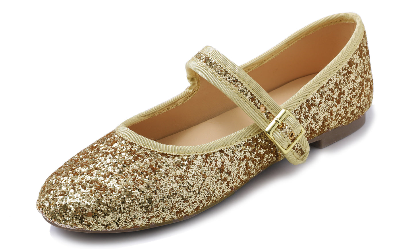 Feversole Women's Soft Cushion Extra Padded Comfort Round Toe Mary Jane Metal Buckle Fashion Ballet Flats Walking Shoes