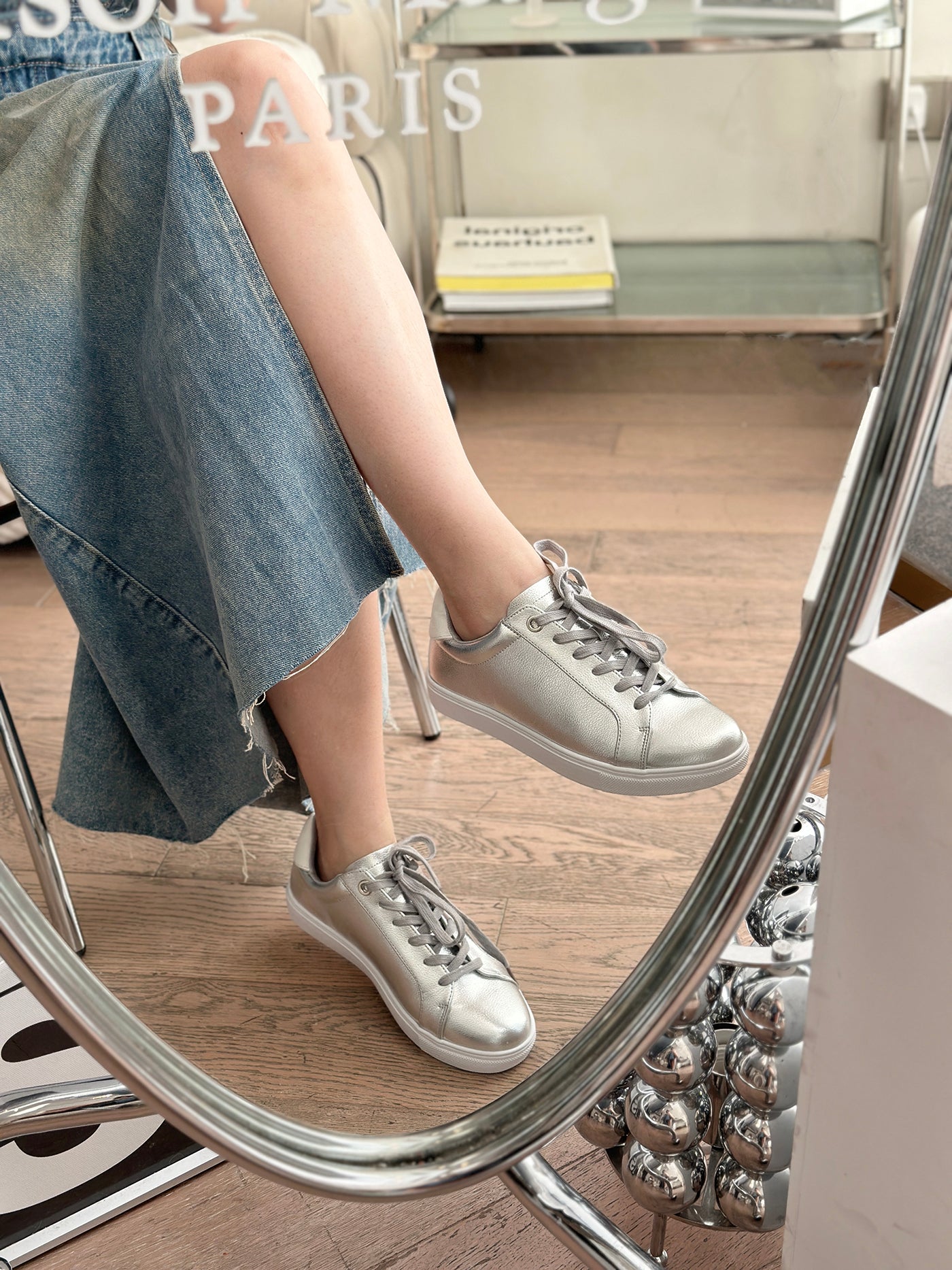 Feversole Women's Fashion Lightweight Spring Summer Vegan Leather Sneaker Casual Comfort Walking Shoes