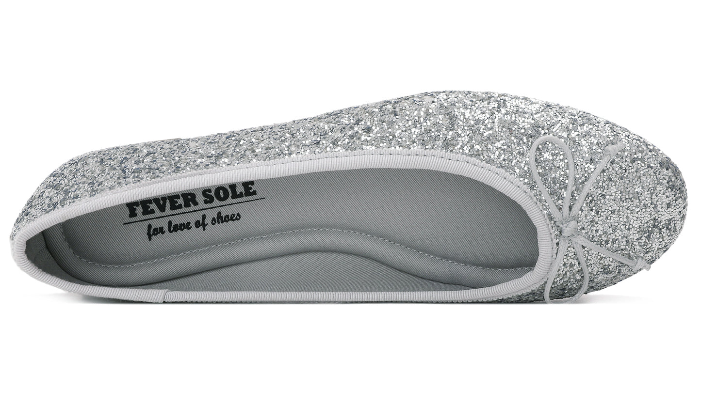 Feversole Women's Sparkle Memory Foam Cushioned Colorful Shiny Ballet Flats Glitter