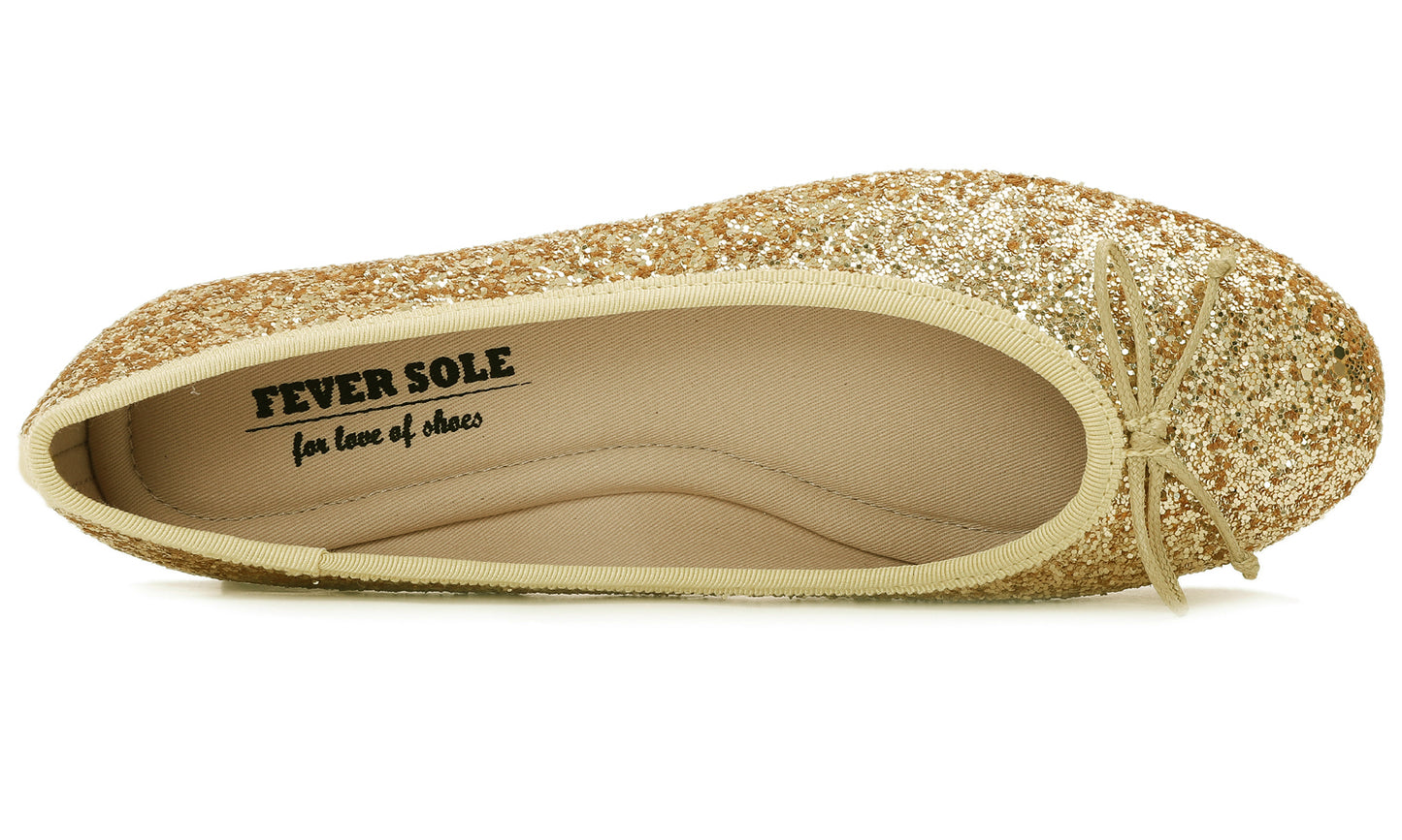 Feversole Women's Sparkle Memory Foam Cushioned Colorful Shiny Ballet Flats Glitter