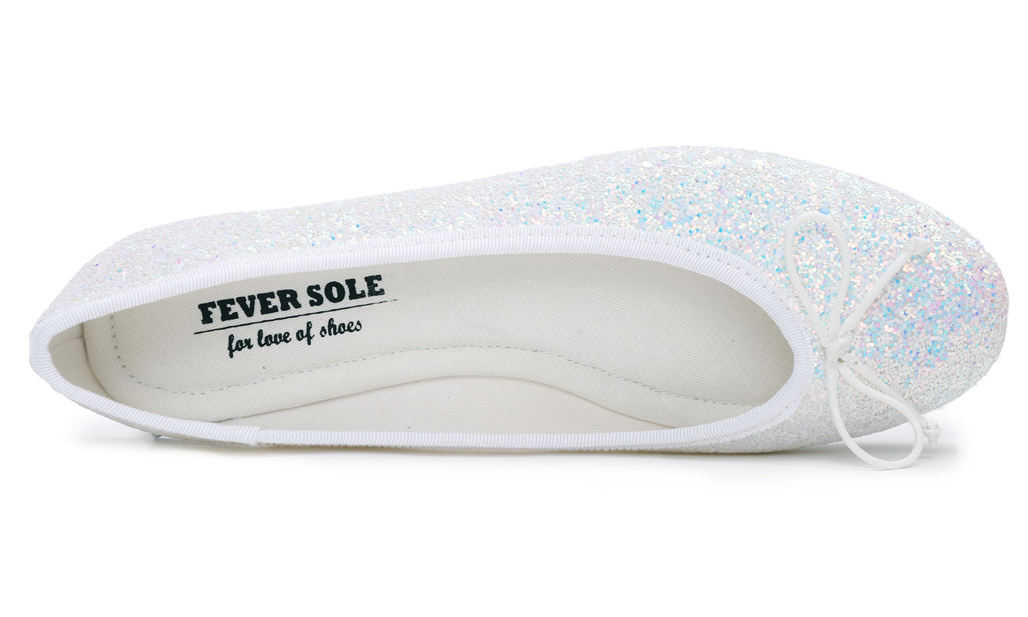 Feversole Women's Sparkle Memory Foam Cushioned Colorful Shiny Ballet Flats Glitter