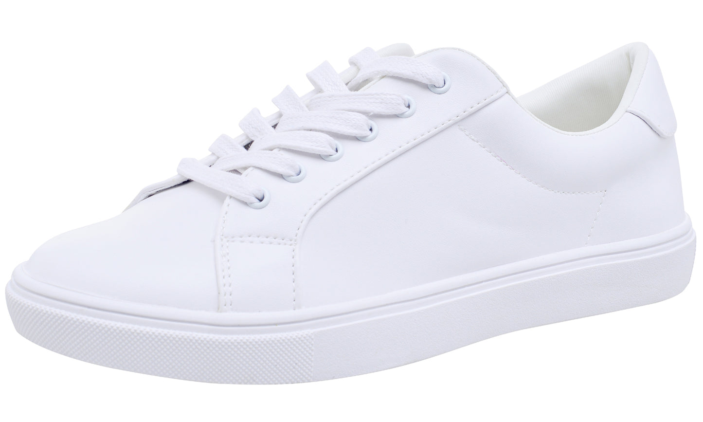 Feversole Women's Featured PU Leather Colorful Lace Up Sneaker