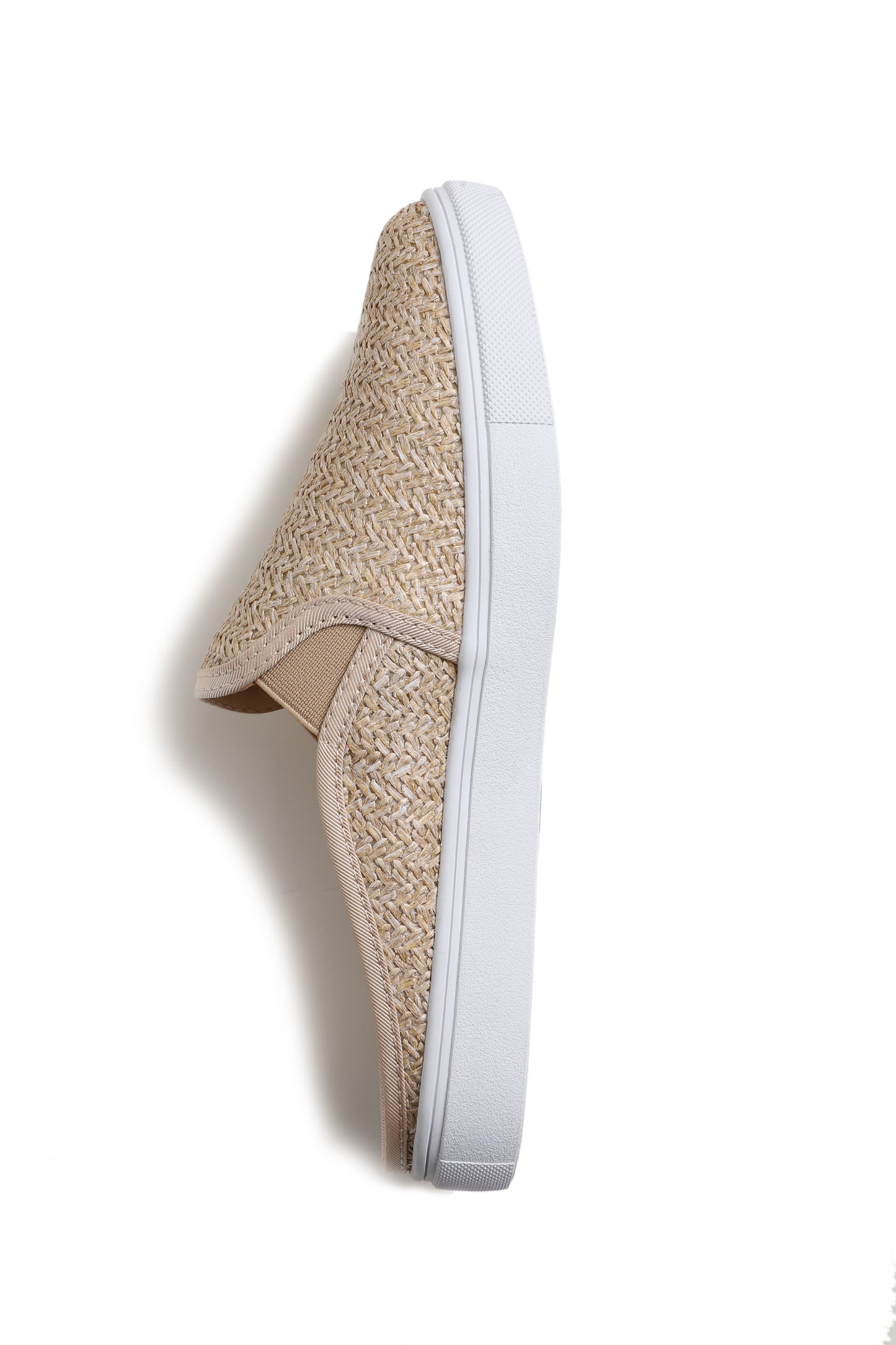 Feversole Women's Sport Mules Slip On Loafers Fashion Backless Sneakers Beige Raffia