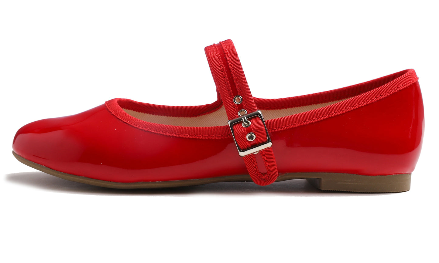 Feversole Women's Soft Cushion Extra Padded Comfort Round Toe Mary Jane Metal Buckle Fashion Ballet Flats Walking Shoes