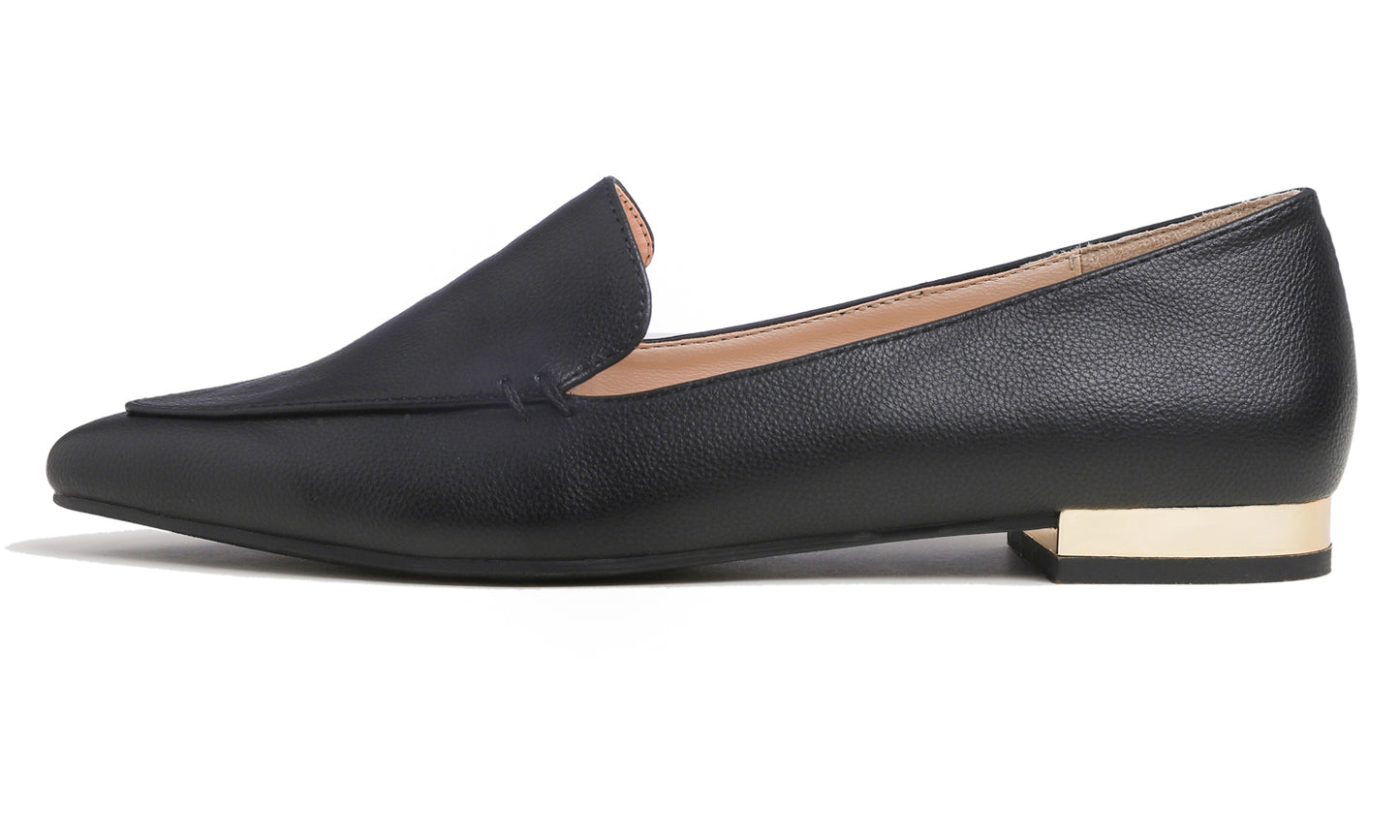 Feversole Women's Loafer Flat Pointed Deco Low Heel Fashion Slip On Dress Driving Office Shoes