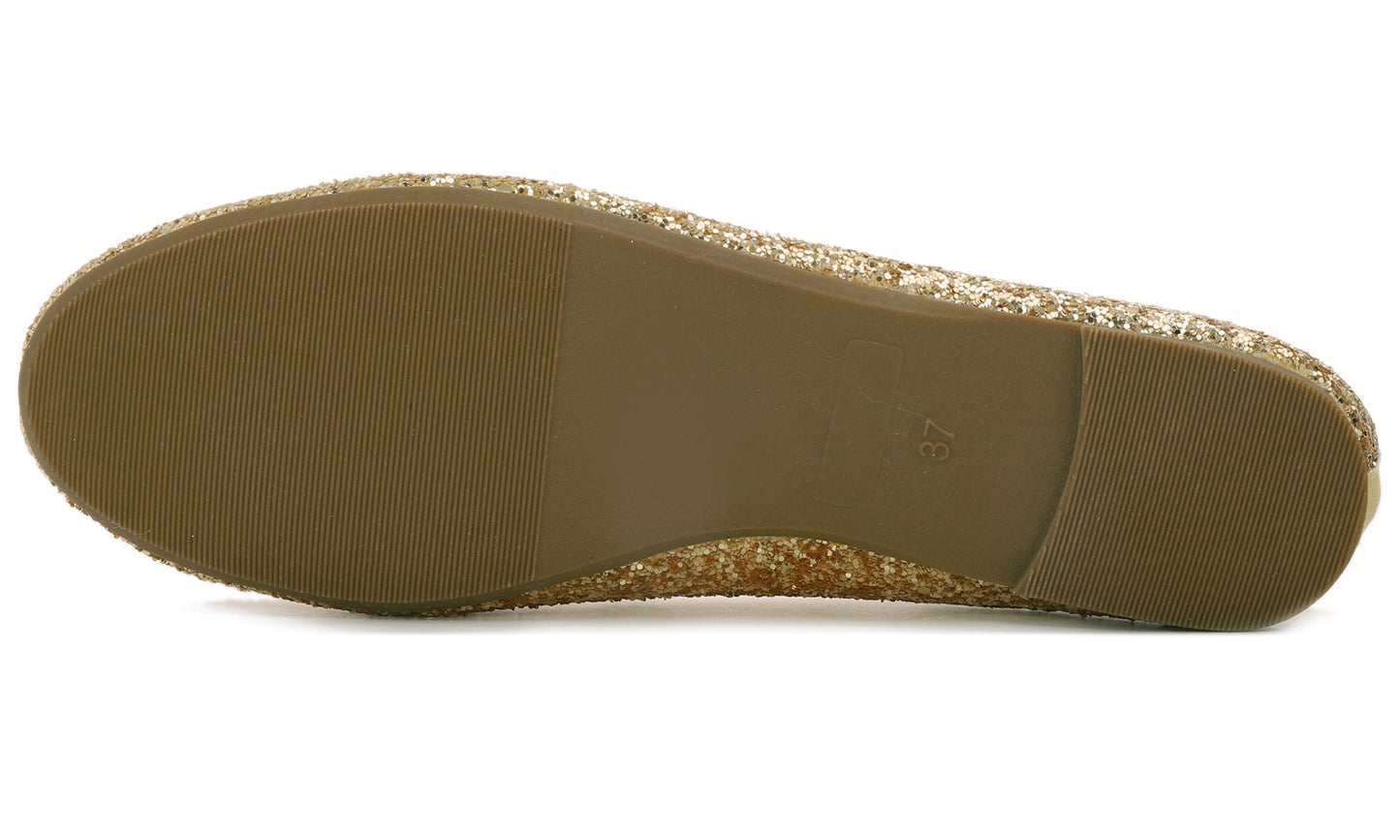 Feversole Women's Sparkle Memory Foam Cushioned Colorful Shiny Ballet Flats Glitter