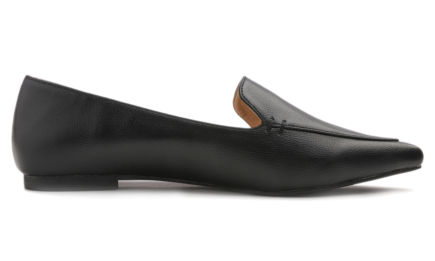 Feversole Women's Loafer Flat Pointed Fashion Slip On Comfort Driving Office Shoes Grain Vegan