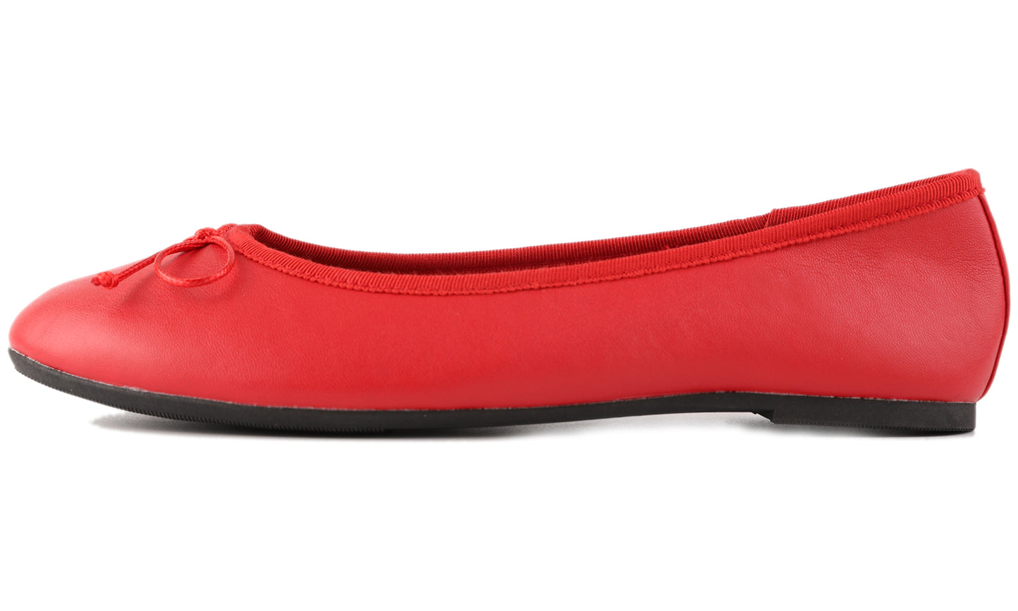 Feversole Women's Bow Tie Fashion Dress Slip On Shoes Round Toe Ballet Flat Vegan Leathe