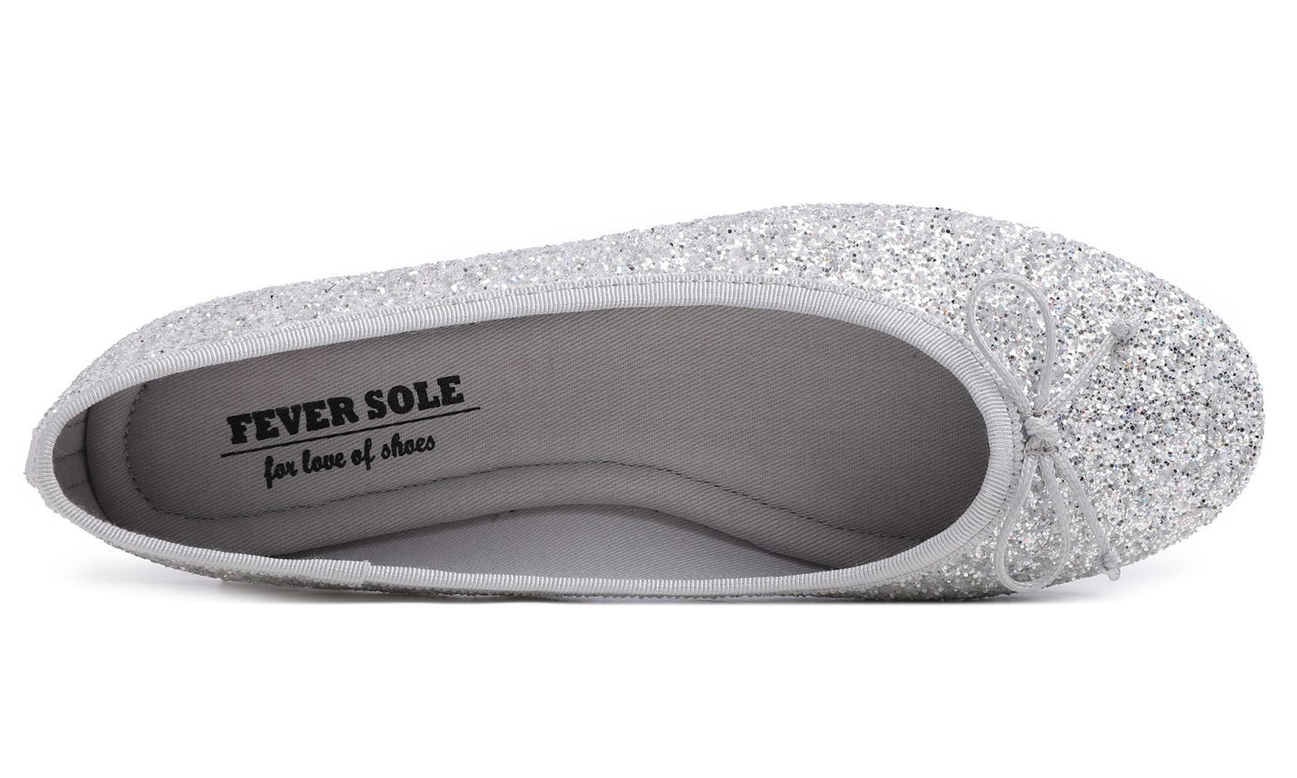 Feversole Women's Sparkle Memory Foam Cushioned Colorful Shiny Ballet Flats Glitter