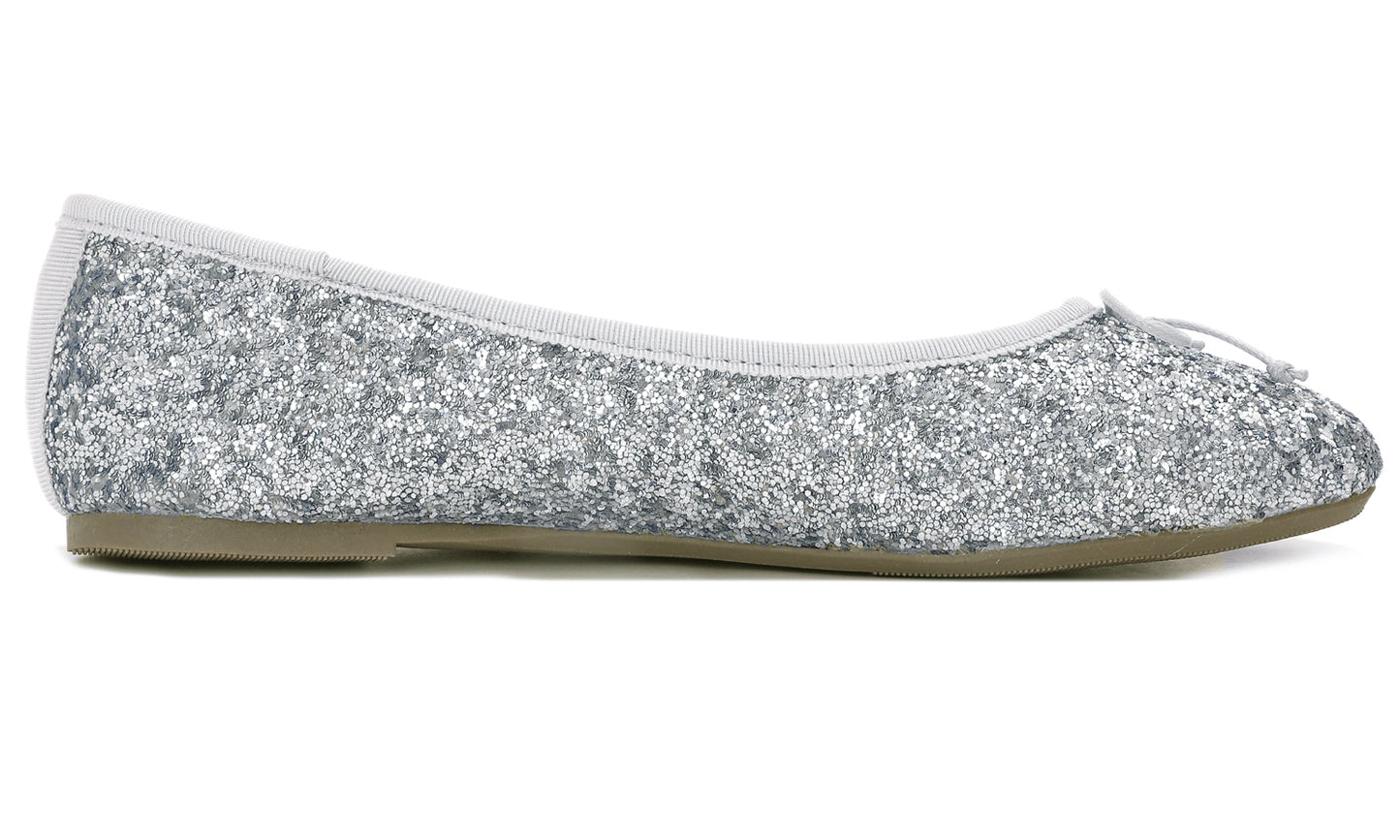 Feversole Women's Sparkle Memory Foam Cushioned Colorful Shiny Ballet Flats Glitter
