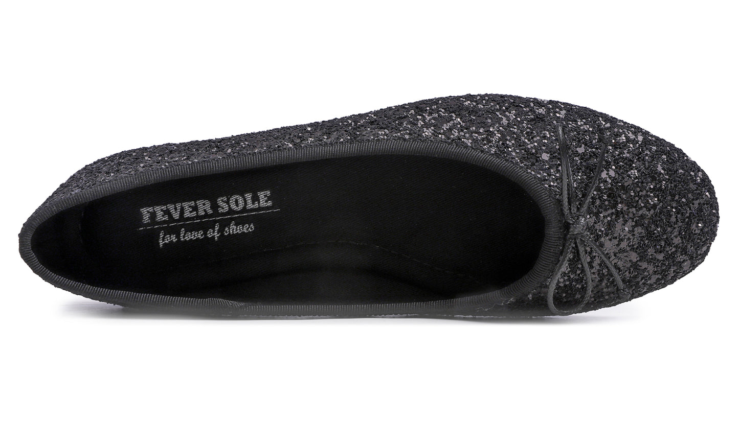 Feversole Women's Sparkle Memory Foam Cushioned Colorful Shiny Ballet Flats Glitter