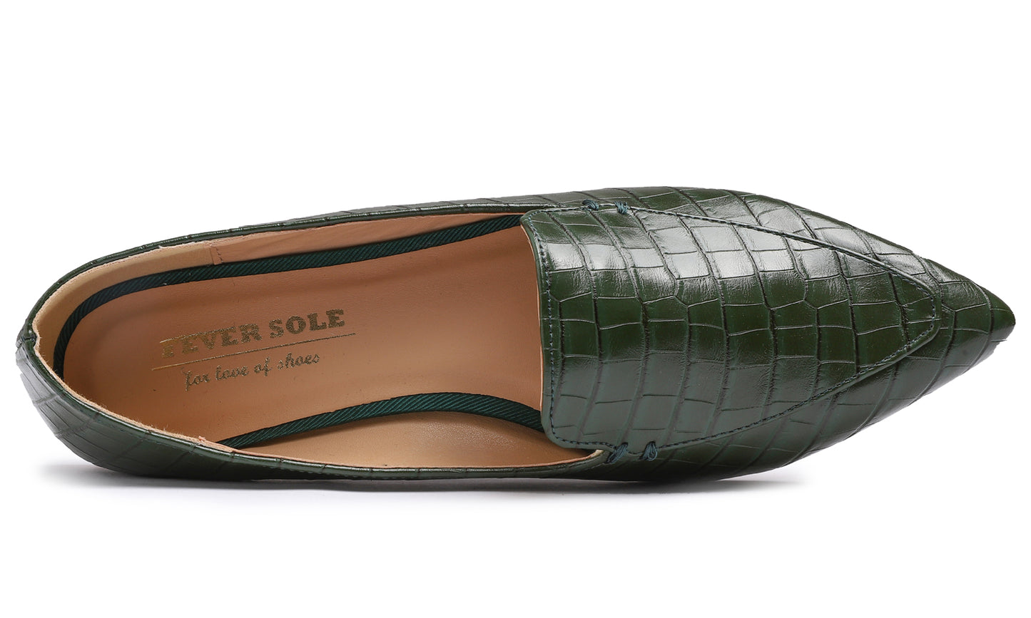 Feversole Women's Loafer Flat Pointed Fashion Slip On Comfort Driving Office Shoes