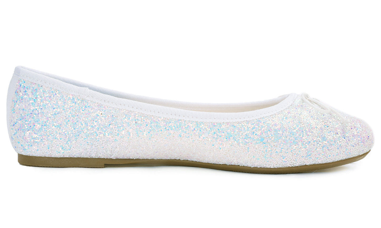 Feversole Women's Sparkle Memory Foam Cushioned Colorful Shiny Ballet Flats Glitter