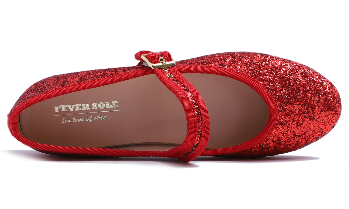 Feversole Women's Soft Cushion Extra Padded Comfort Round Toe Mary Jane Metal Buckle Fashion Ballet Flats Walking Shoes
