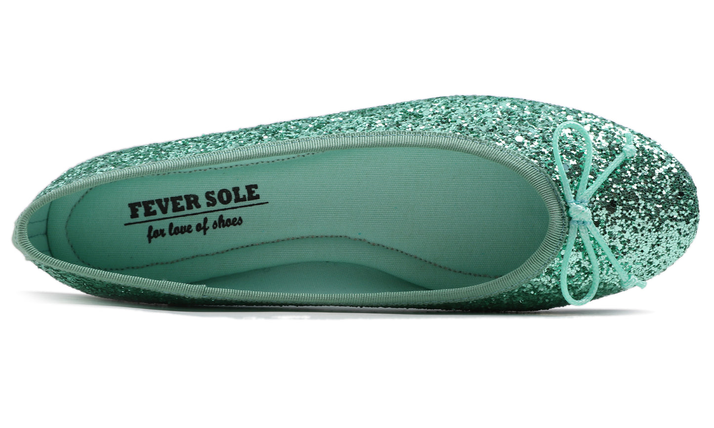 Feversole Women's Sparkle Memory Foam Cushioned Colorful Shiny Ballet Flats Glitter