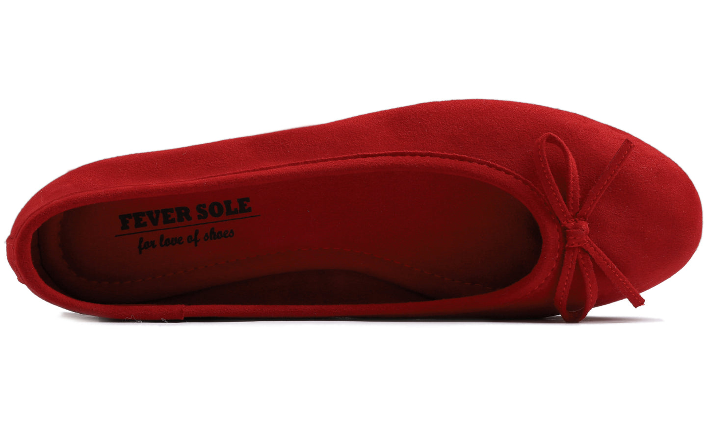 Feversole Women's Ultra Soft Colorful Memory Foam Cushioned Faux Suede Home Ballet