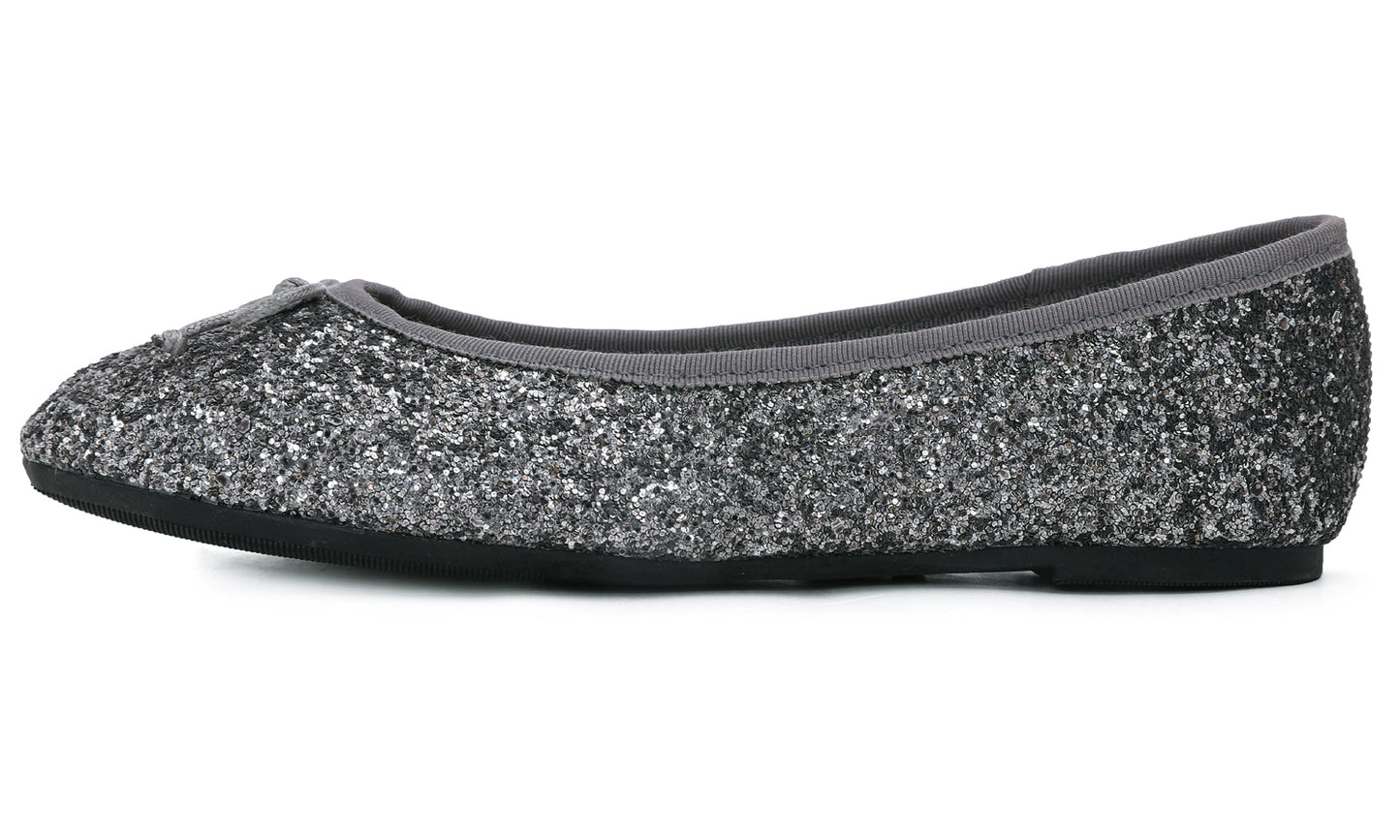 Feversole Women's Sparkle Memory Foam Cushioned Colorful Shiny Ballet Flats Glitter