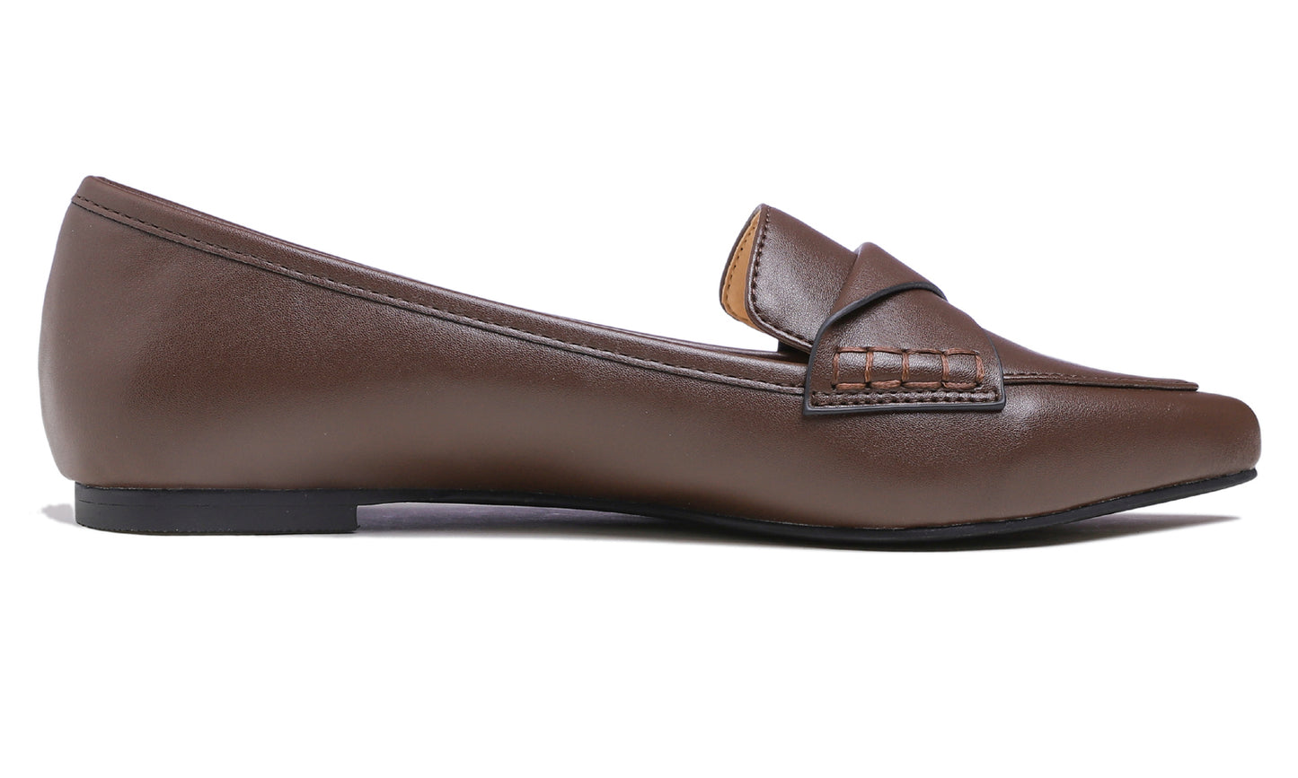 Feversole Women's Loafer Flat Pointed Fashion Slip On Comfort Driving Office Shoes Twist Bow