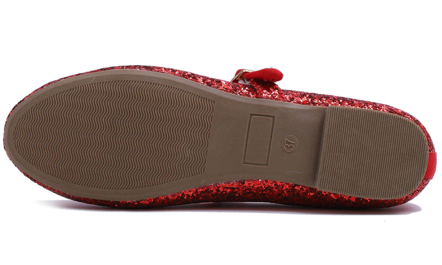Feversole Women's Soft Cushion Extra Padded Comfort Round Toe Mary Jane Metal Buckle Fashion Ballet Flats Walking Shoes