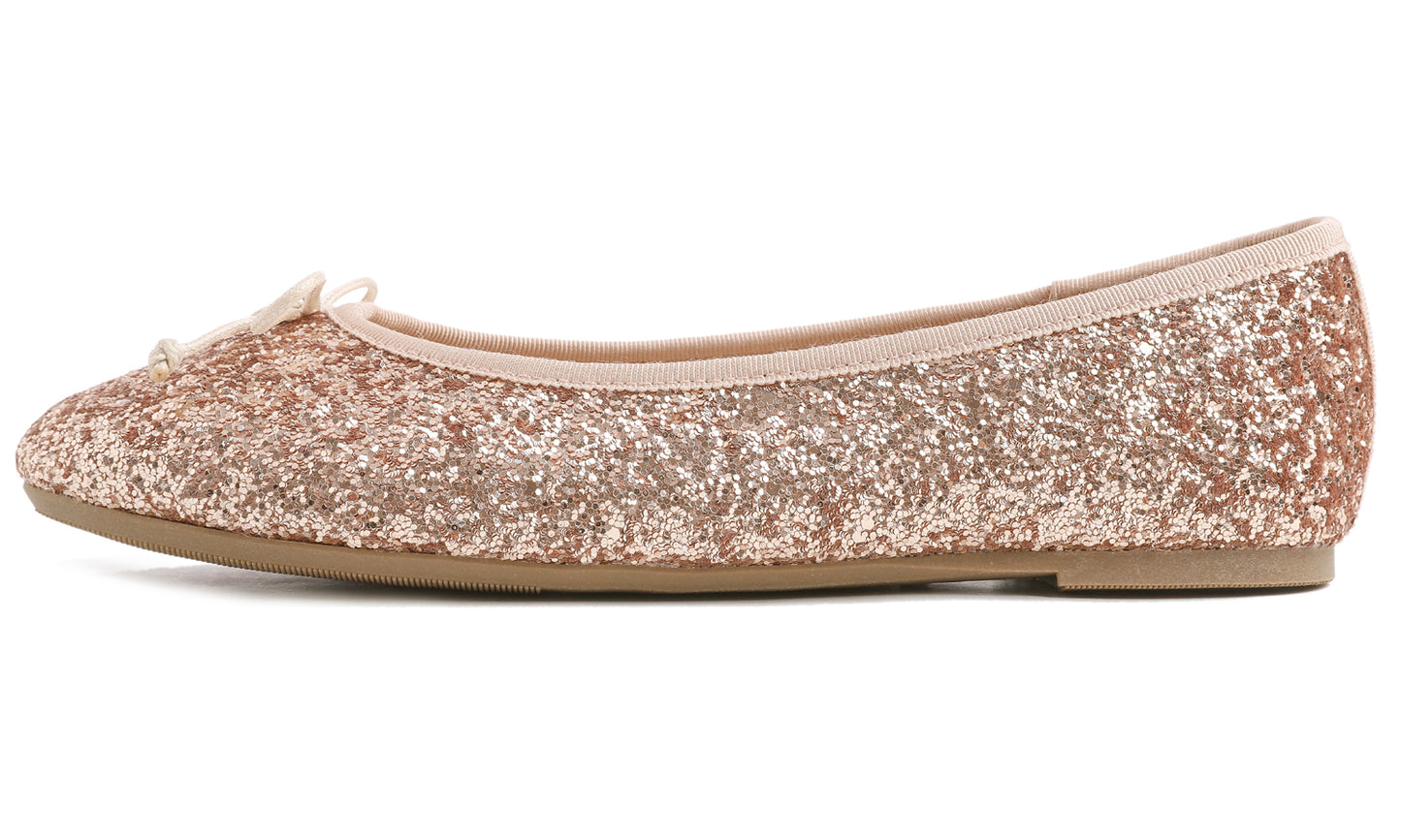 Feversole Women's Sparkle Memory Foam Cushioned Colorful Shiny Ballet Flats Glitter