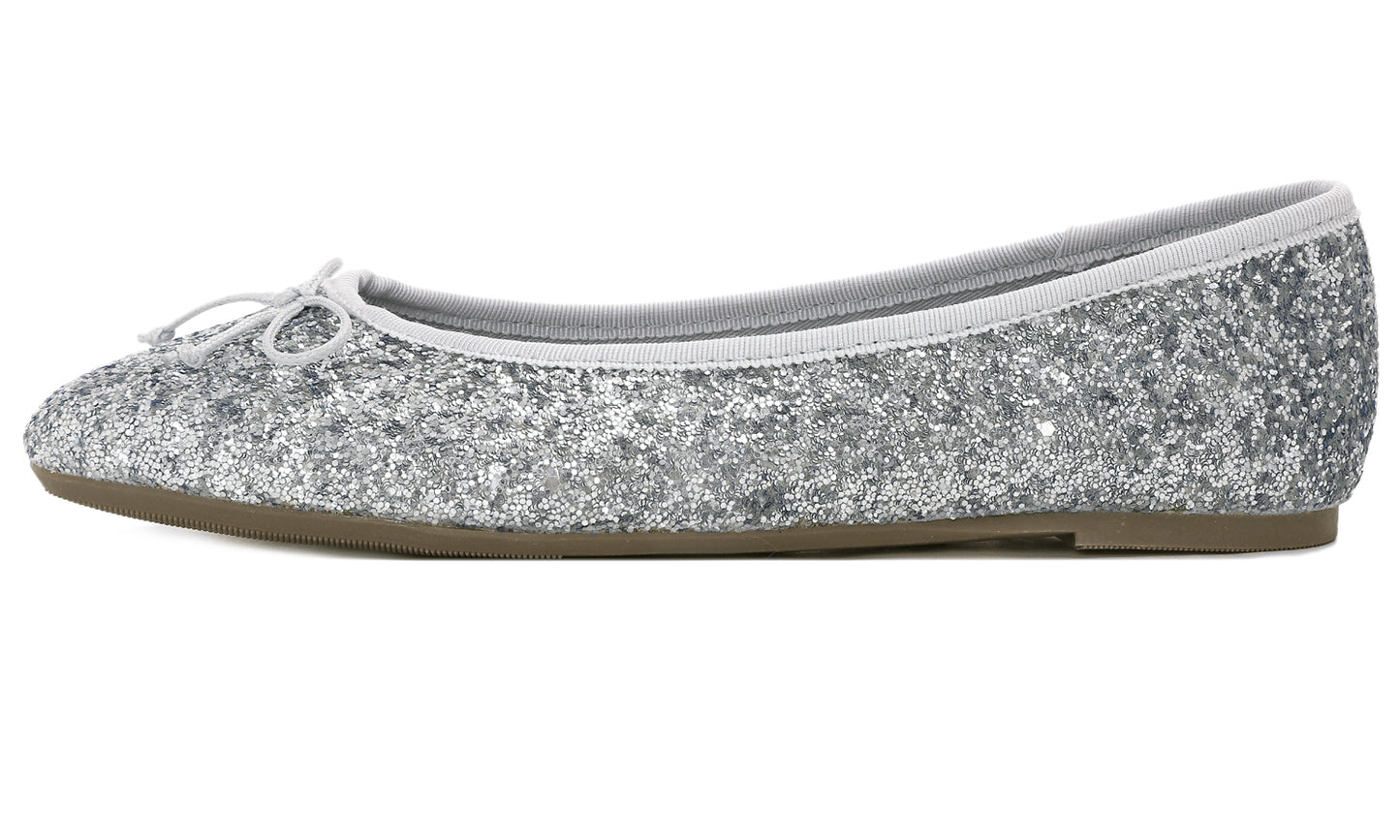 Feversole Women's Sparkle Memory Foam Cushioned Colorful Shiny Ballet Flats Glitter
