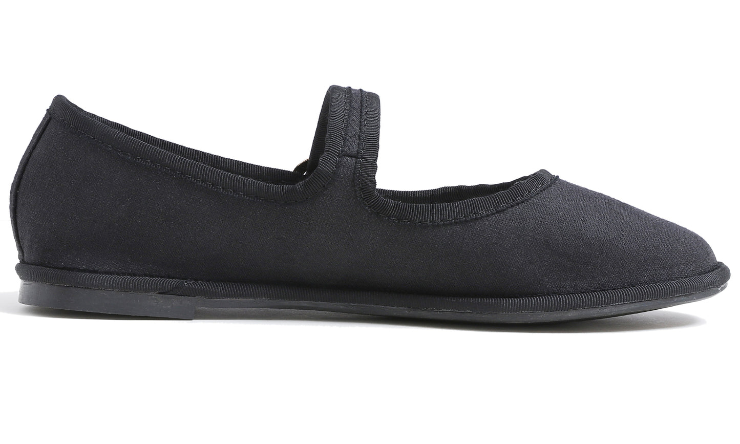 Fevrsole Women's Soft Breathable Mary Jane Memory Foam Cushioned Comfort Round Toe Metal Buckle Flats Walking Canvas Shoes