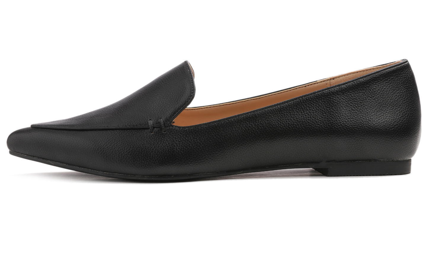 Feversole Women's Loafer Flat Pointed Fashion Slip On Comfort Driving Office Shoes Grain Vegan