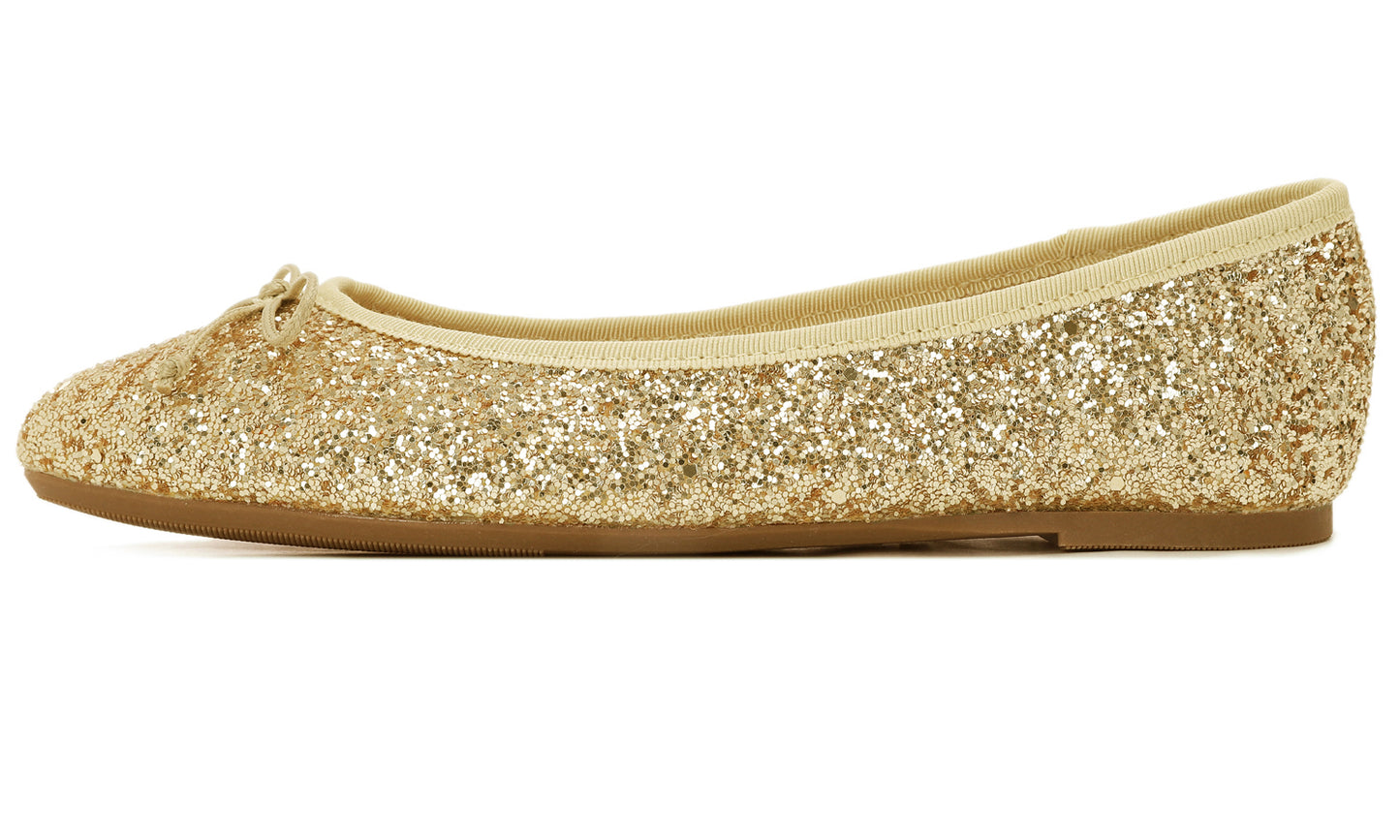 Feversole Women's Sparkle Memory Foam Cushioned Colorful Shiny Ballet Flats Glitter