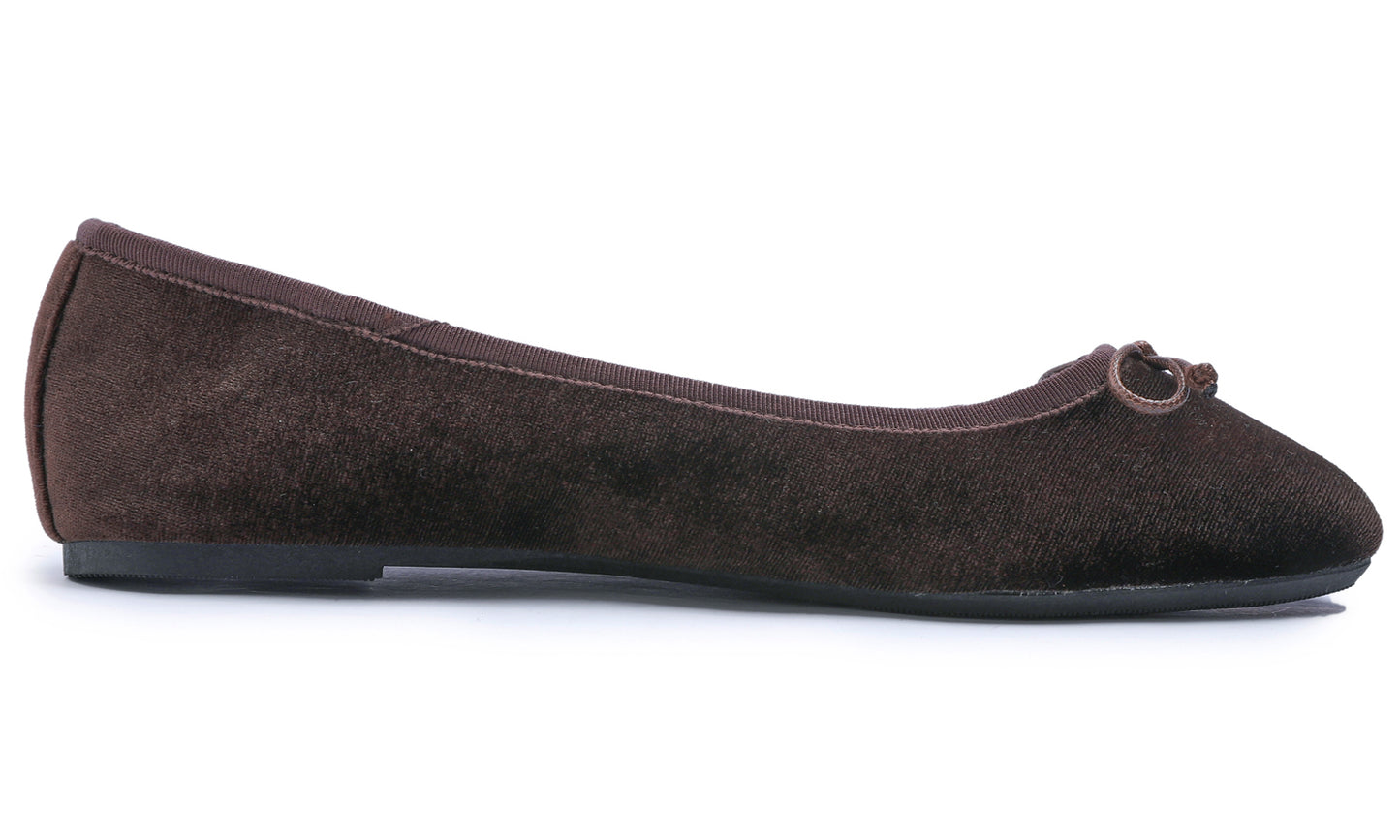 Feversole Women's Ultra Soft Colorful Memory Foam Cushioned Faux Suede Home Ballet Flats Velvet