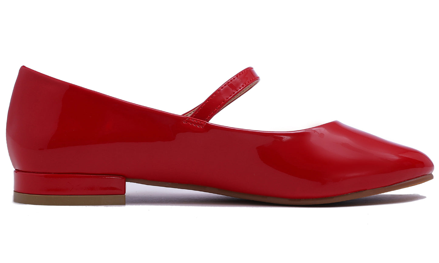 Feversole Women's Mary Jane Fashion Round Toe Low Heel Slip On Flats Vegan Leather Flat Heel