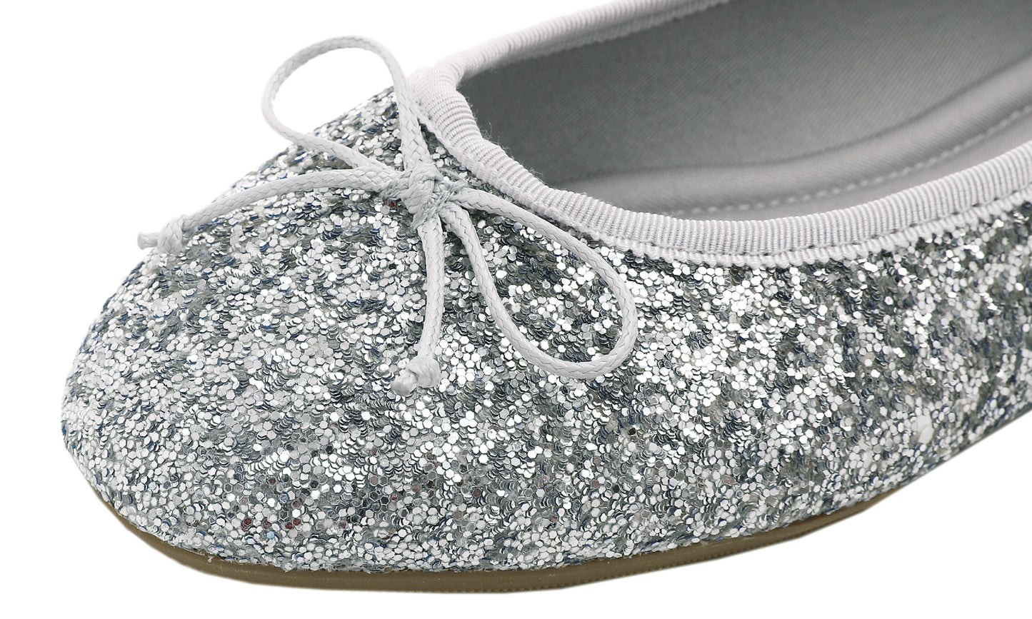 Feversole Women's Sparkle Memory Foam Cushioned Colorful Shiny Ballet Flats Glitter