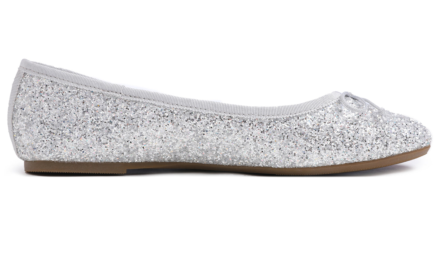 Feversole Women's Sparkle Memory Foam Cushioned Colorful Shiny Ballet Flats Glitter