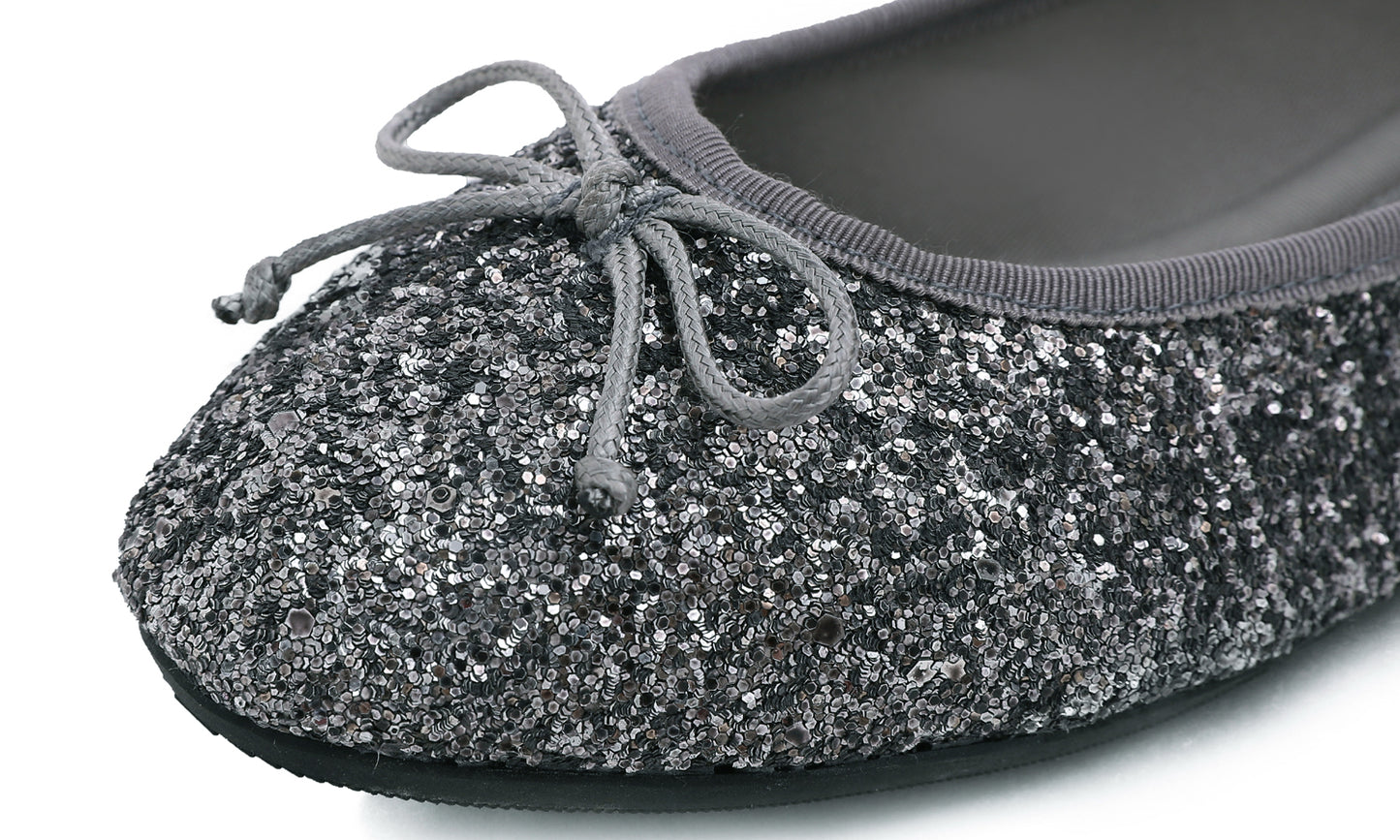 Feversole Women's Sparkle Memory Foam Cushioned Colorful Shiny Ballet Flats Glitter