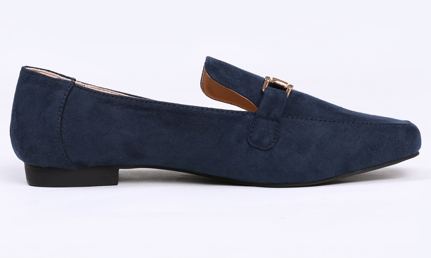 Feversole Women's Fashion Trim Deco Loafer Flats Faux Suede