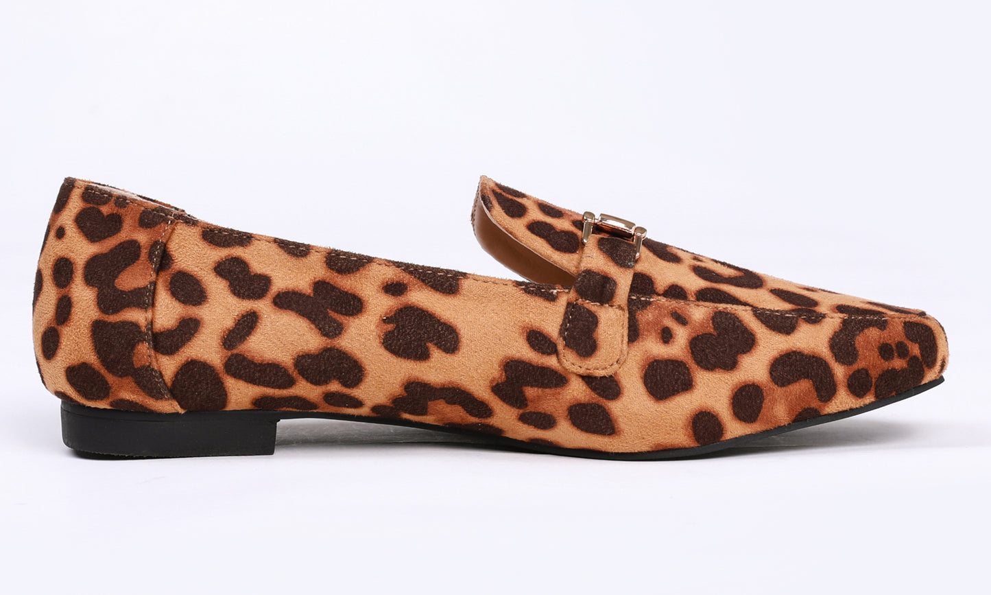 Feversole Women's Fashion Trim Deco Loafer Slippers Leopard