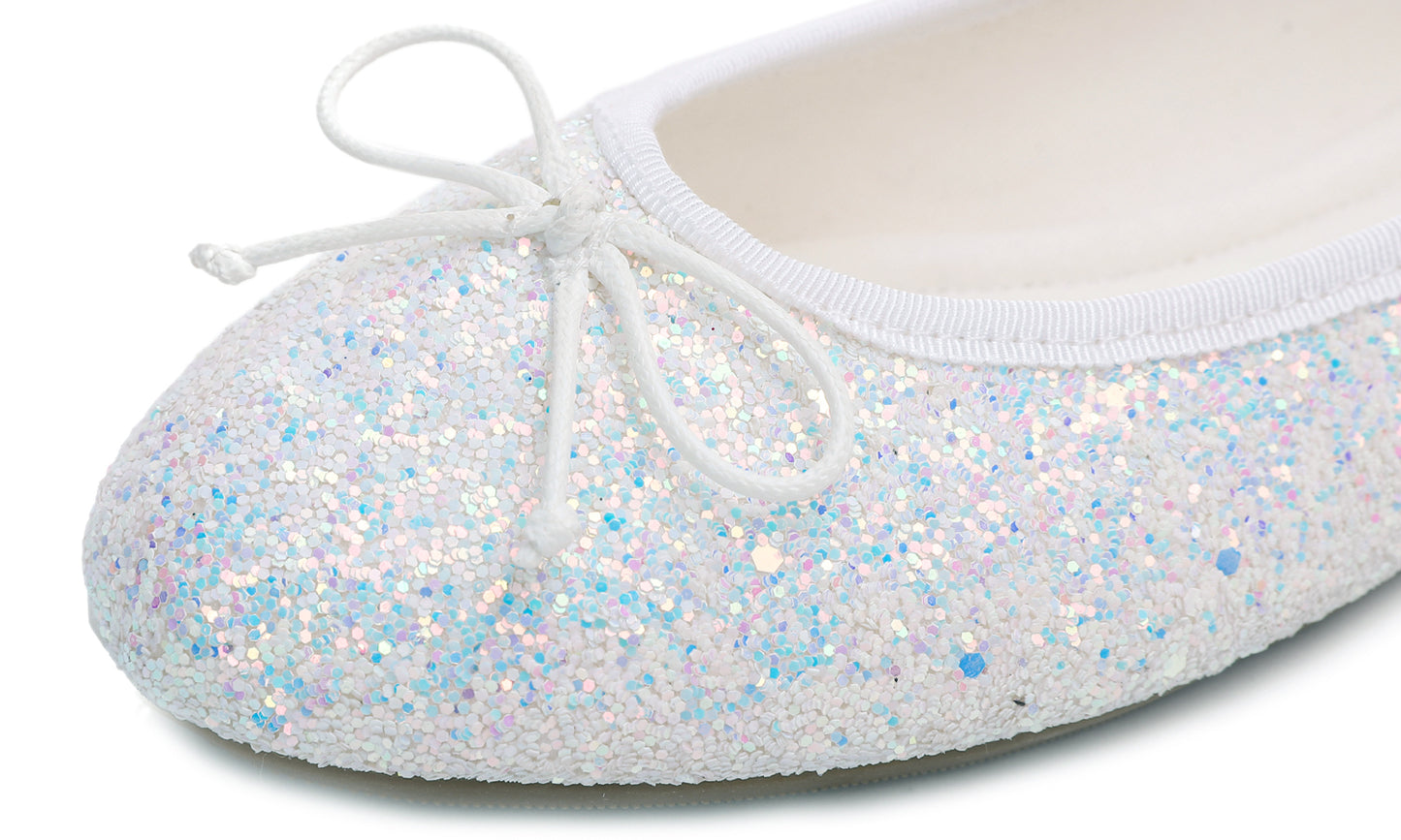 Feversole Women's Sparkle Memory Foam Cushioned Colorful Shiny Ballet Flats Glitter