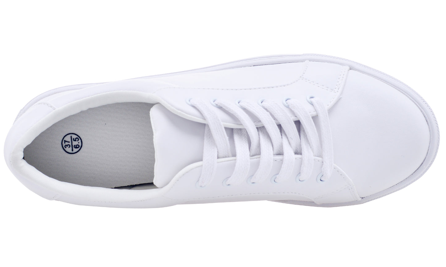 Feversole Women's Featured PU Leather Colorful Lace Up Sneaker