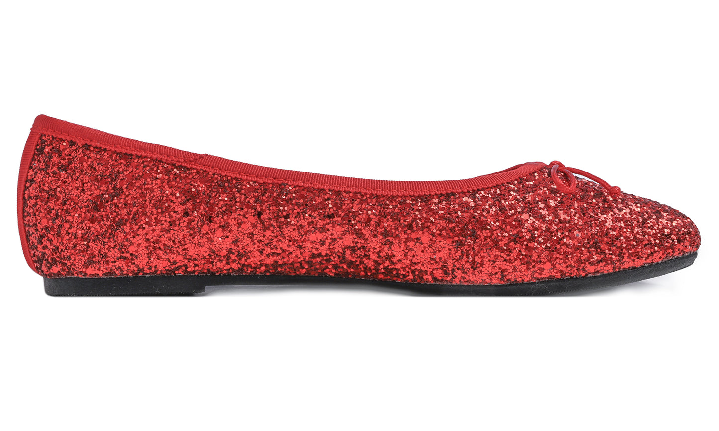 Feversole Women's Sparkle Memory Foam Cushioned Colorful Shiny Ballet Flats Glitter