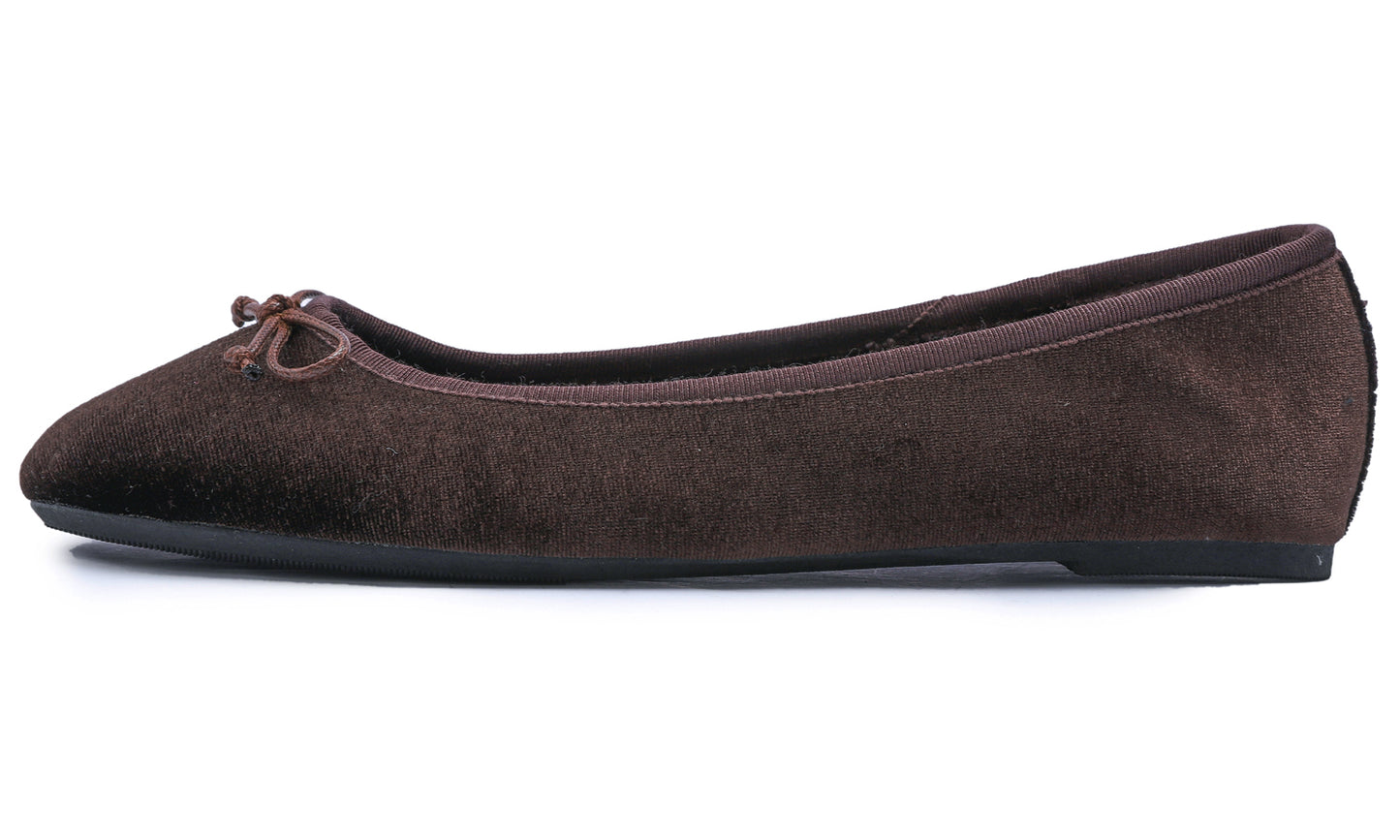 Feversole Women's Ultra Soft Colorful Memory Foam Cushioned Faux Suede Home Ballet Flats Velvet
