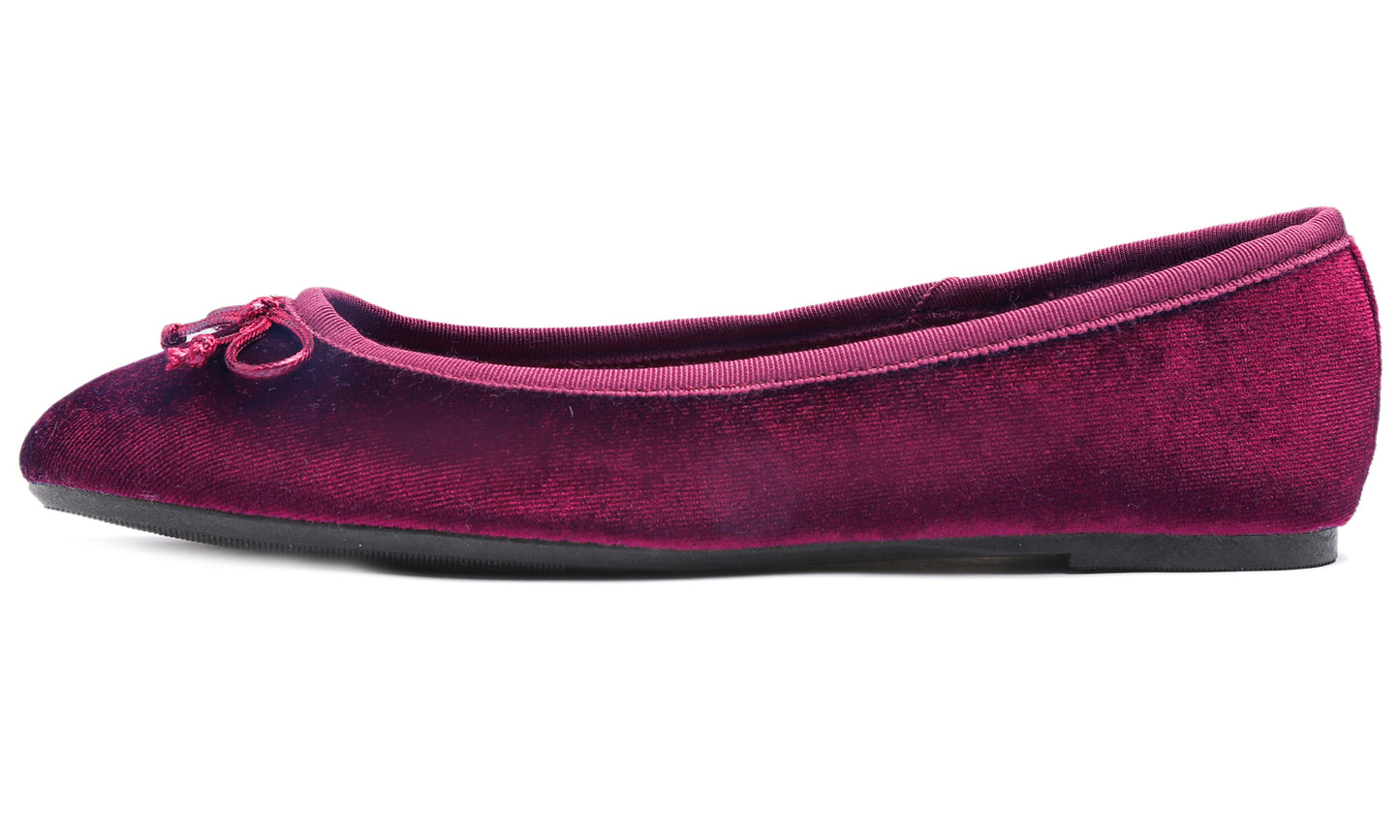 Feversole Women's Ultra Soft Colorful Memory Foam Cushioned Faux Suede Home Ballet Flats Velvet