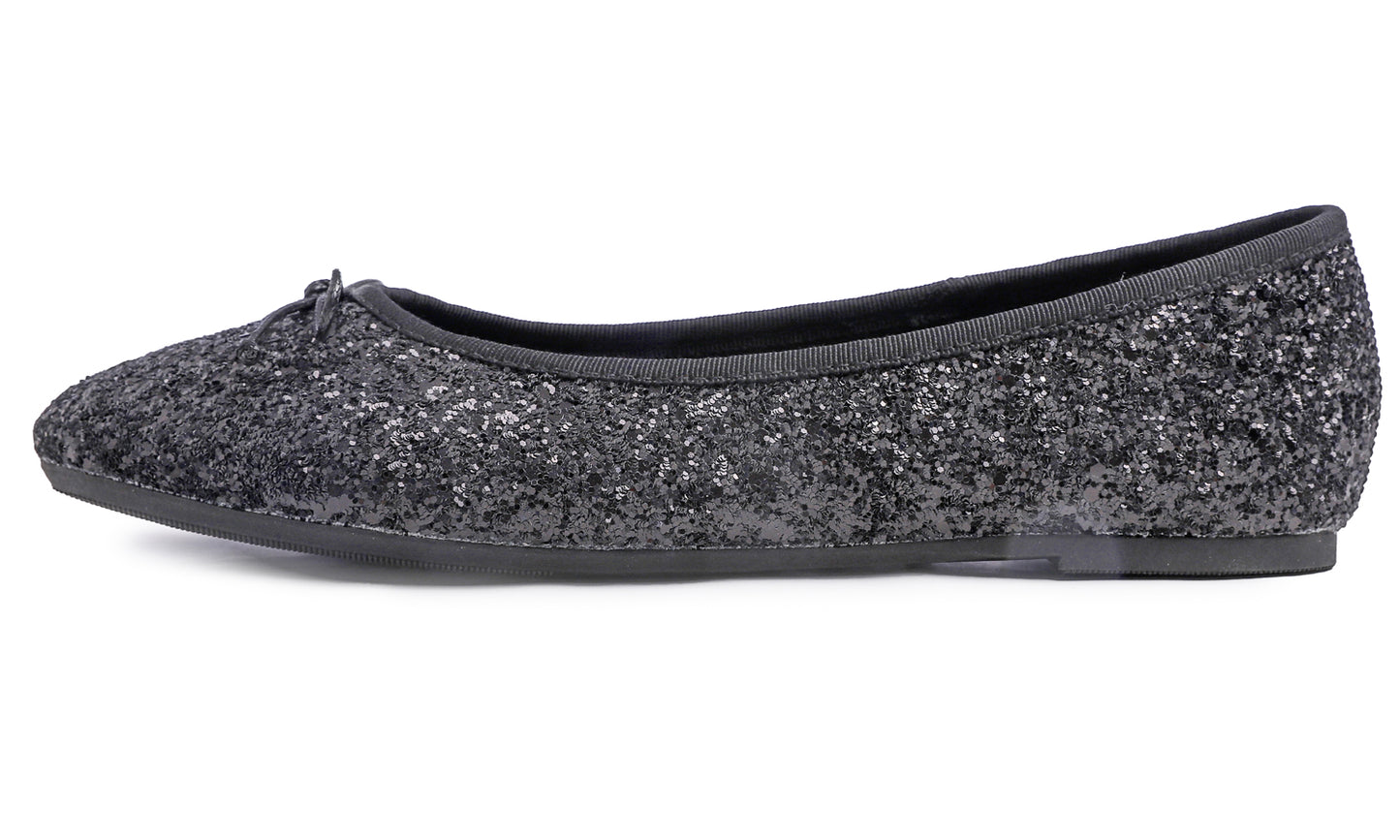 Feversole Women's Sparkle Memory Foam Cushioned Colorful Shiny Ballet Flats Glitter