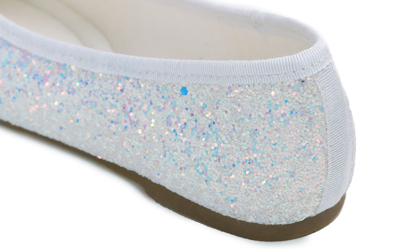Feversole Women's Sparkle Memory Foam Cushioned Colorful Shiny Ballet Flats Glitter