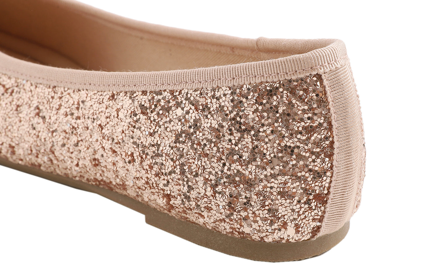 Feversole Women's Sparkle Memory Foam Cushioned Colorful Shiny Ballet Flats Glitter