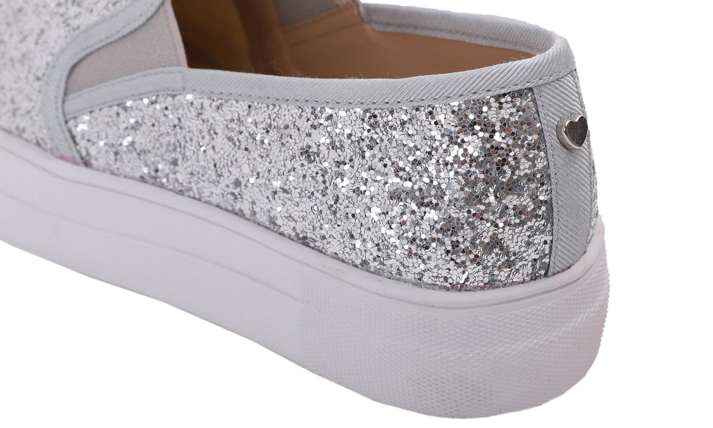 Feversole Women's Fashion Slip On Sneaker Casual Platform Loafers Glitter