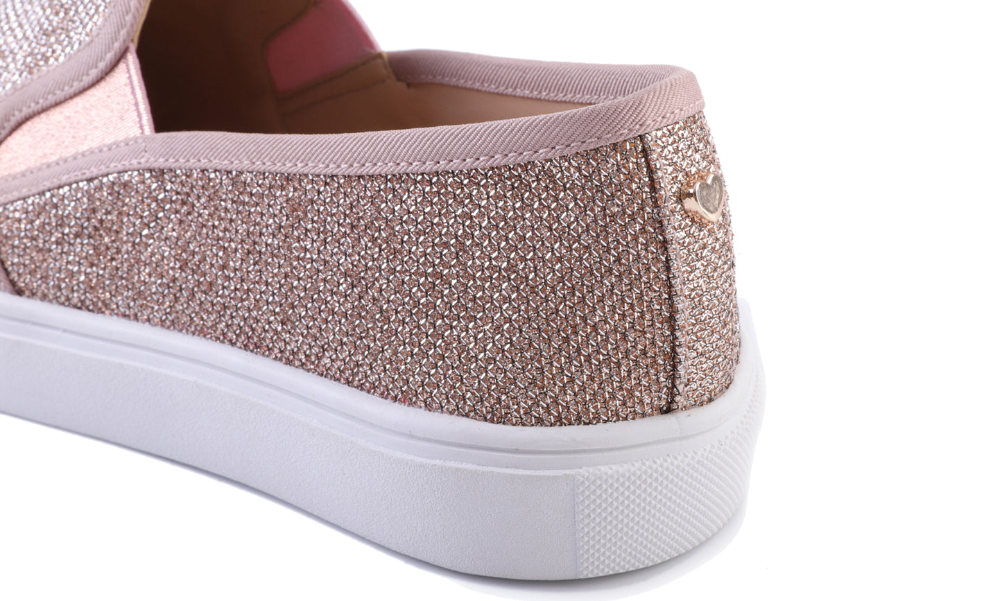 Feversole Women's Fashion Slip-On Sneaker Casual Flat Loafers Shiny Lurex